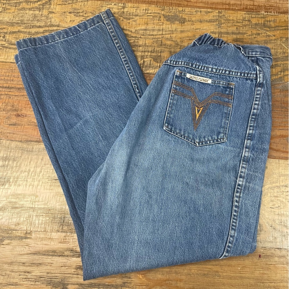 Vintage High Waisted  Mom Jeans by Cactus Flower Made in USA 70s 80s Denim